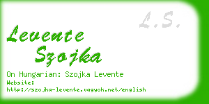 levente szojka business card